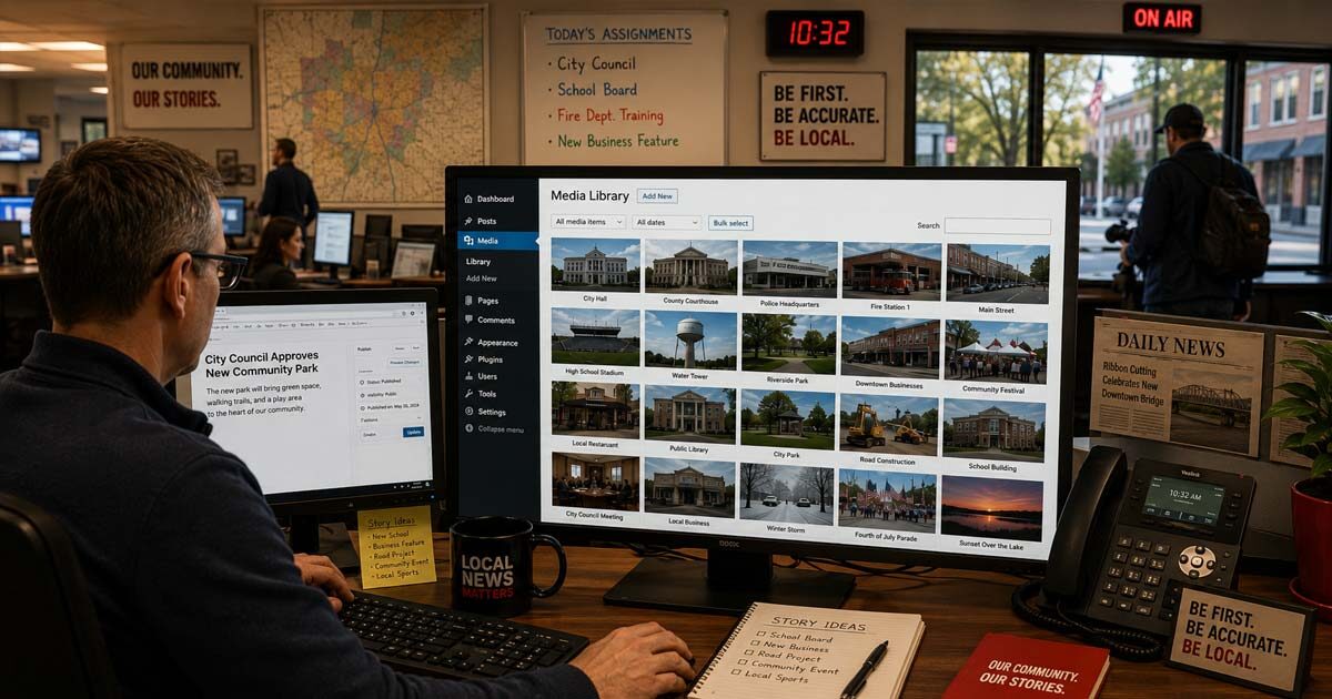 News director pulls locally taken images from a WordPress Media Library